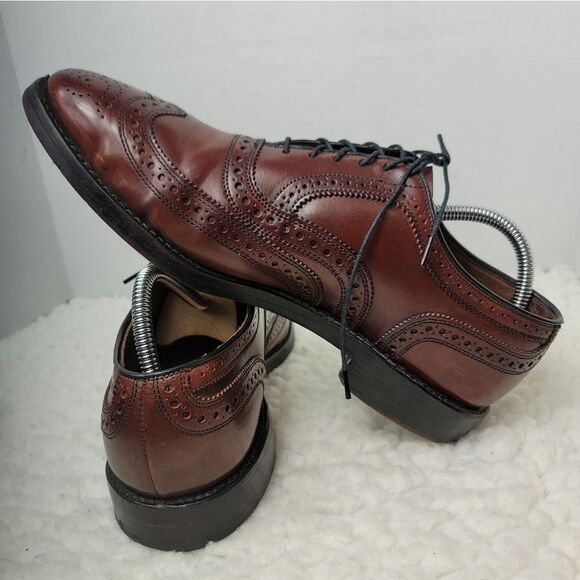 Allen Edmonds Cambridge Mens Shell Cordovan Shoes Size 9 Brown Wingtip Leather - Picture 6 of 11